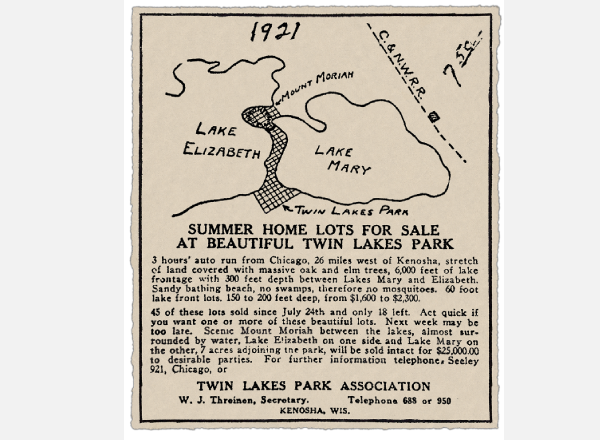 Restored Old Newspaper Page Showing Map of Lake Mary
